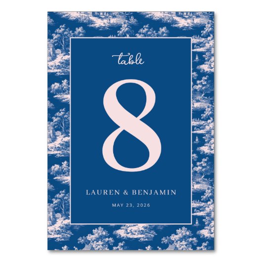 Elegant Table Number 8 Invitation Kaart (Voorkant)