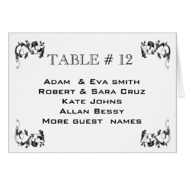 Elegant Table number sjabloon bruiloft