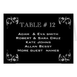 Elegant Table number sjabloon bruiloft