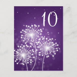 Elegant Table Number Summer Sparkle Paars Briefkaart