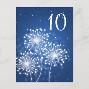 Elegant Table Number Summer Sparkle Sapphire Blue Briefkaart