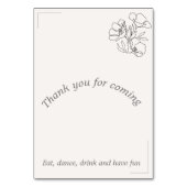 Elegant Table number with names, sitting. Kaart (Achterkant)