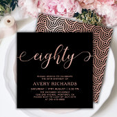 Elegant tachtig Roos gouden script 80e verjaardag Kaart