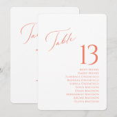 Elegant tafel nummer en gastennaam zitplaatsen Kaa Kaart (Voorkant / Achterkant)