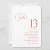 Elegant tafel nummer en gastennaam zitplaatsen Kaa Kaart (Voorkant)