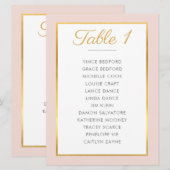 ELEGANT TAFEL NUMMER Zitkaart blush roze goud Kaart (Voorkant / Achterkant)