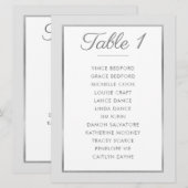 ELEGANT TAFEL NUMMER Zitkaart zilver grijs Kaart (Voorkant / Achterkant)