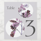 Elegant tafelnummer bloemenbruiloft wijn etiket (Enkel label)