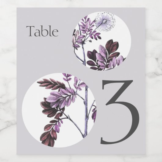 Elegant tafelnummer bloemenbruiloft wijn etiket (Enkel label)