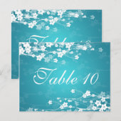 Elegant tafelnummer Cherry Blossom Blue (Voorkant / Achterkant)