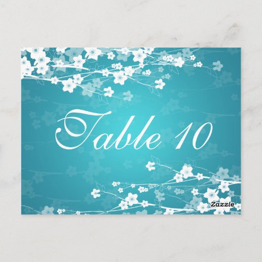 Elegant tafelnummer Cherry Blossom Blue (Achterkant)