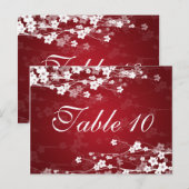 Elegant tafelnummer Cherry Blossom Red (Voorkant / Achterkant)