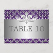 Elegant tafelnummer Fleur de Lis Paarse (Achterkant)