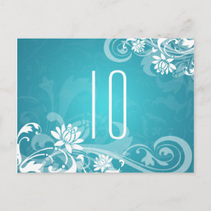 Elegant tafelnummer Floral Swirls Blue