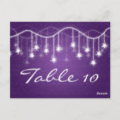 Elegant Tafelnummer Glinsterende Sterren Paarse (Achterkant)