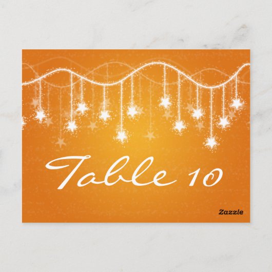 Elegant Tafelnummer Glinsterende Sterren Sinaasapp (Achterkant)