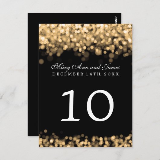 Elegant tafelnummer gouden lichten (Voorkant / Achterkant)