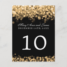 Elegant tafelnummer gouden lichten