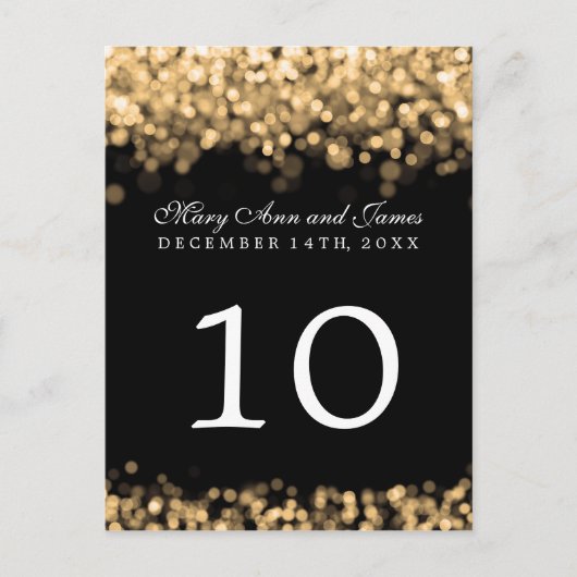 Elegant tafelnummer gouden lichten (Voorkant)