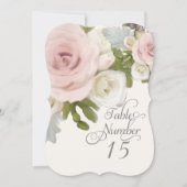 Elegant tafelnummer Kaarten geschulpte Roos w blad (Voorkant)