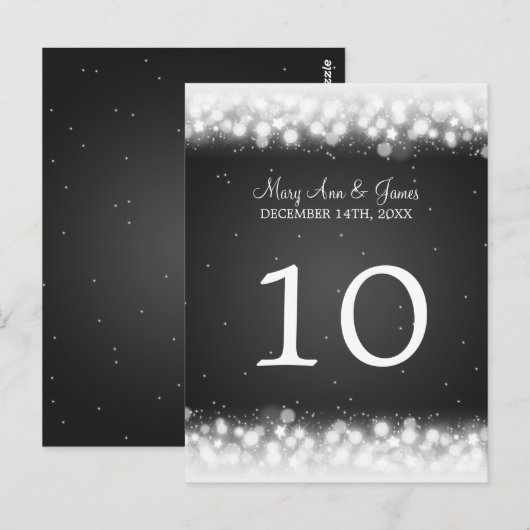 Elegant Tafelnummer Magic Sparkle Black (Voorkant / Achterkant)