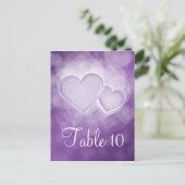 Elegant tafelnummer Modern Hearts Paarse (Staand voorkant)