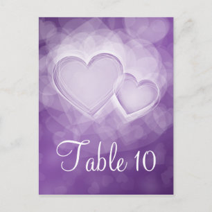 Elegant tafelnummer Modern Hearts Paarse