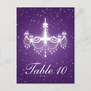 Elegant tafelnummer Mousserende luchters Paars