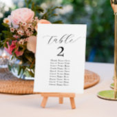 Elegant tafelnummer namen zwart wit minimalist