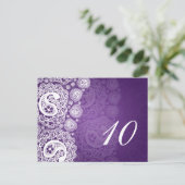 Elegant tafelnummer Paisley Lace Paarse (Staand voorkant)