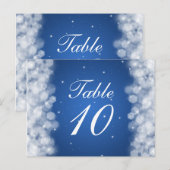 Elegant Tafelnummer Party Sparkle Blue (Voorkant / Achterkant)