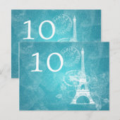 Elegant tafelnummer Romantisch Parijs Blauw (Voorkant / Achterkant)