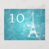 Elegant tafelnummer Romantisch Parijs Blauw (Achterkant)