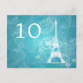 Elegant tafelnummer Romantisch Parijs Blauw (Voorkant)