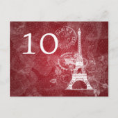 Elegant tafelnummer Romantisch Parijs Rood (Voorkant)