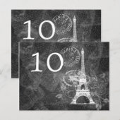 Elegant Tafelnummer Romantisch Parijs Zwart (Voorkant / Achterkant)