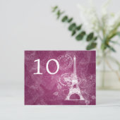 Elegant Tafelnummer Romantisch Paris Berry Pink (Staand voorkant)