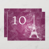 Elegant Tafelnummer Romantisch Paris Berry Pink (Voorkant / Achterkant)