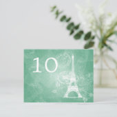 Elegant tafelnummer Romantisch Paris Mint Groen (Staand voorkant)