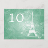Elegant tafelnummer Romantisch Paris Mint Groen (Voorkant)
