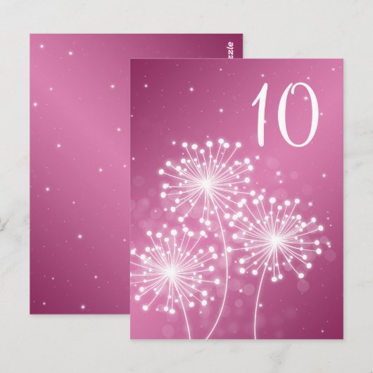 Elegant tafelnummer Roos Sparkle roze (Voorkant / Achterkant)