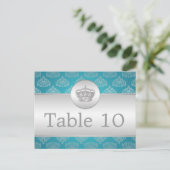 Elegant tafelnummer Royal Crown Blue (Staand voorkant)