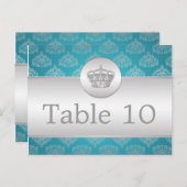 Elegant tafelnummer Royal Crown Blue (Voorkant / Achterkant)