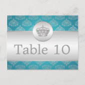 Elegant tafelnummer Royal Crown Blue (Voorkant)