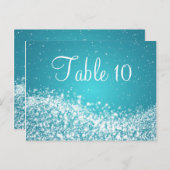 Elegant tafelnummer Sparkling Wave Blue (Voorkant / Achterkant)