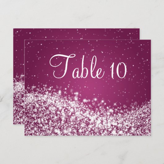 Elegant tafelnummer Sparkling Wave Plum (Voorkant / Achterkant)