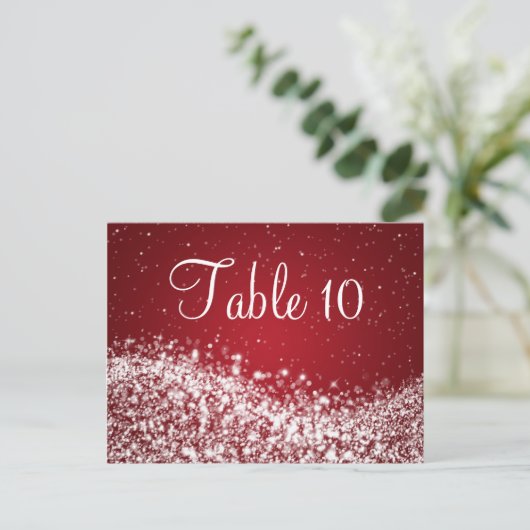 Elegant tafelnummer Sparkling Wave Red (Staand voorkant)