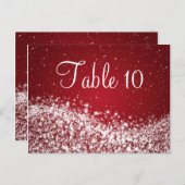 Elegant tafelnummer Sparkling Wave Red (Voorkant / Achterkant)