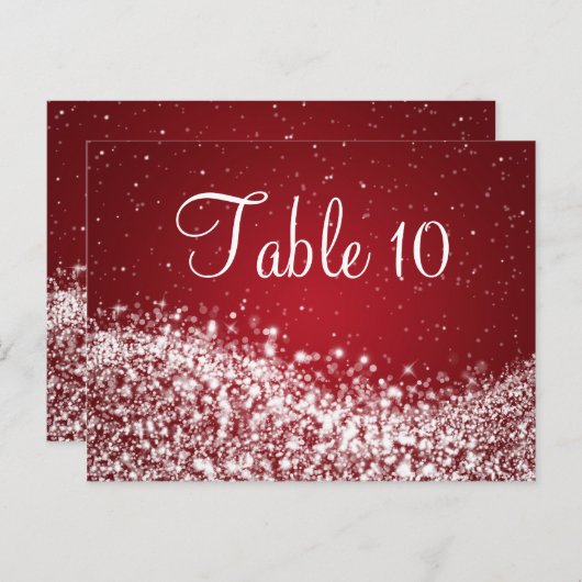 Elegant tafelnummer Sparkling Wave Red (Voorkant / Achterkant)