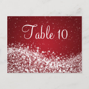 Elegant tafelnummer Sparkling Wave Red